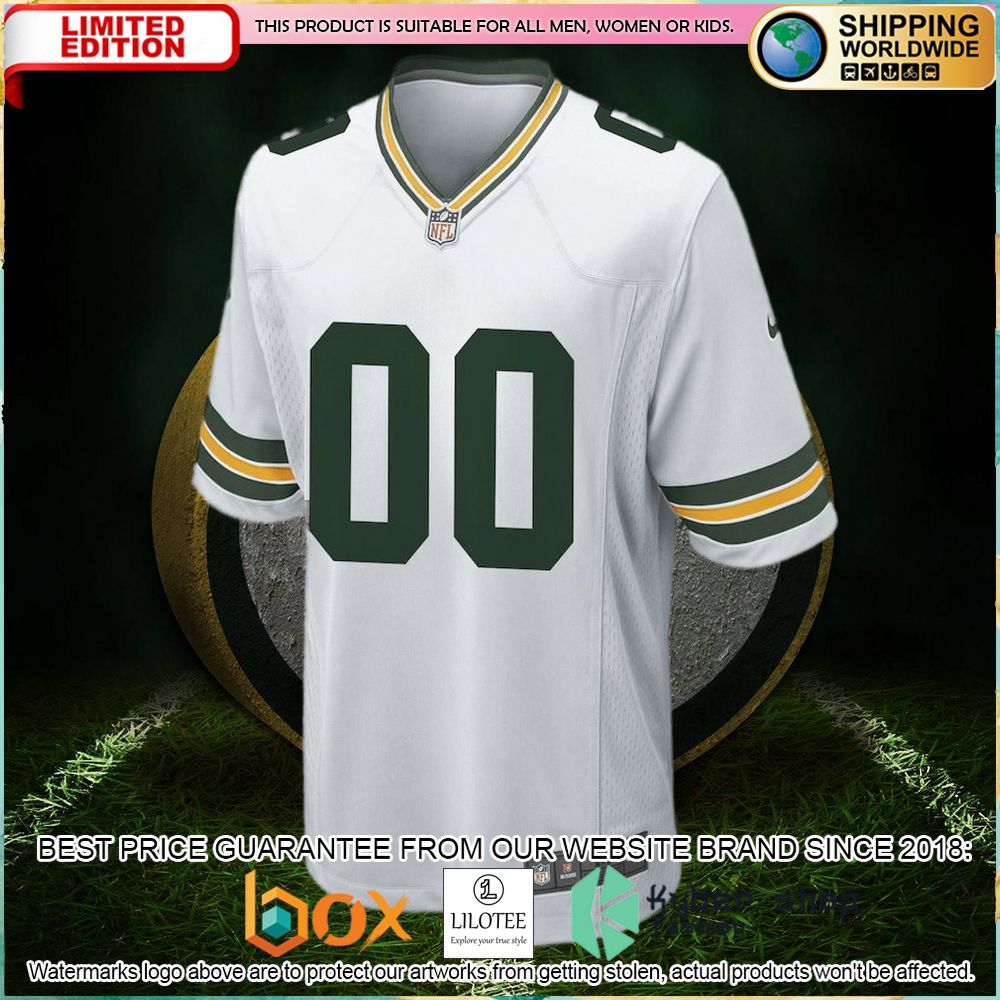 green bay packers nike custom white football jersey 2 730