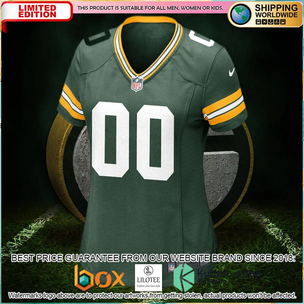 green bay packers nike womens custom green football jersey 2 486