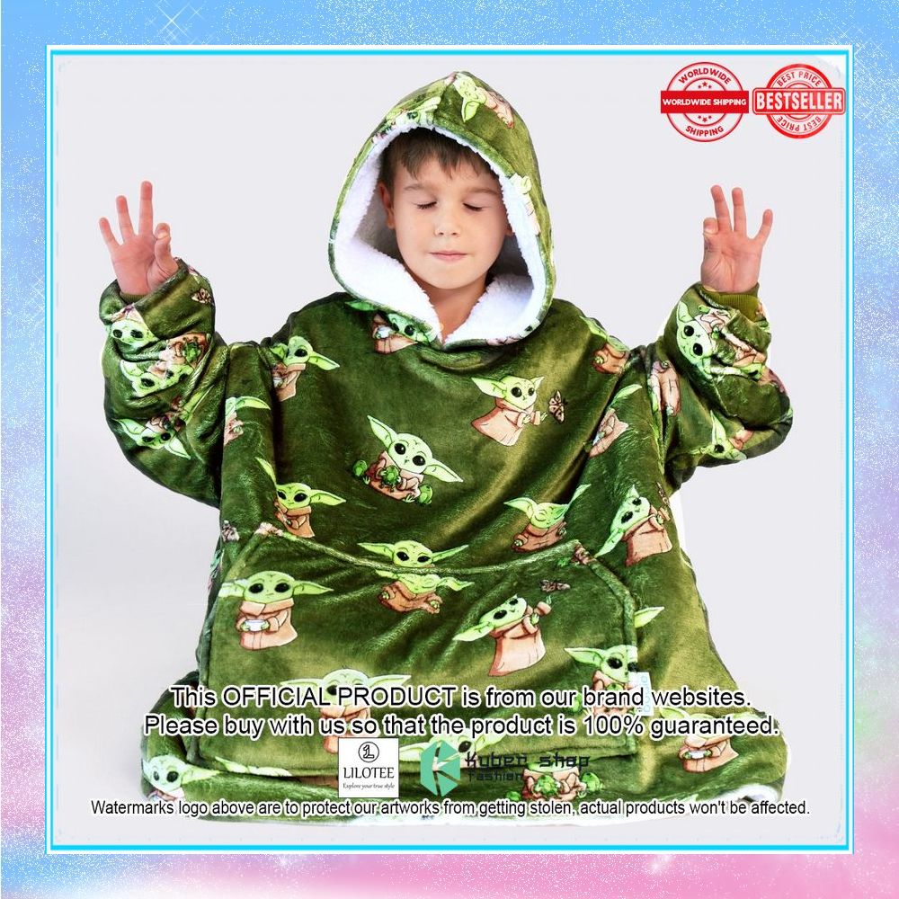 green kids the mandalorian grogu oodie blanket hoodie 1 128