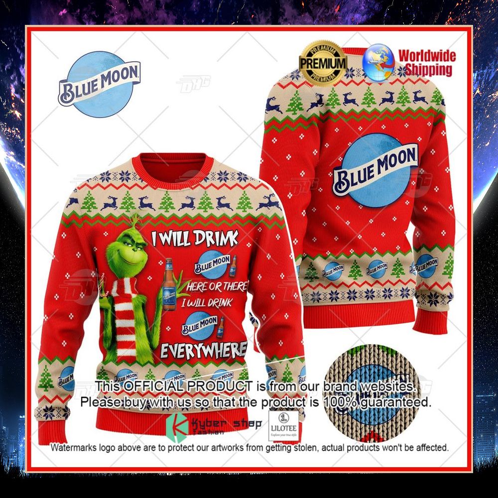 grinch blue moon i will drink everywhere sweater 1 167