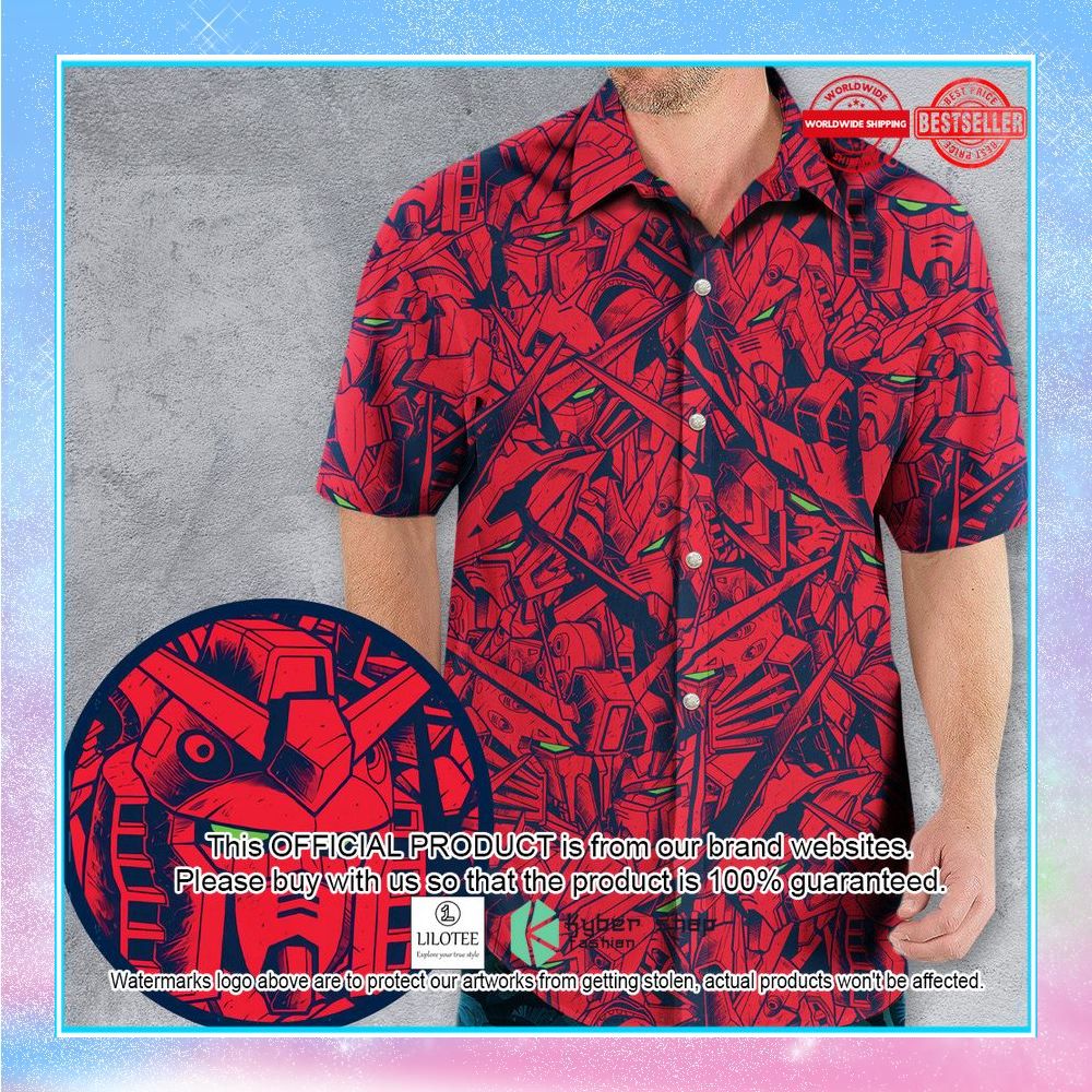 gundam camo magenta gundam hawaiian shirt 1 953