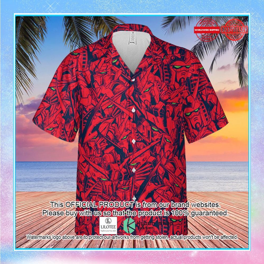 gundam camo magenta gundam hawaiian shirt 2 652