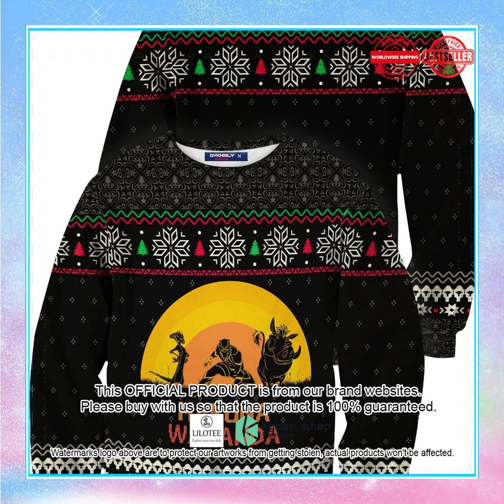 hakuna wakanda christmas ugly sweater 1 707