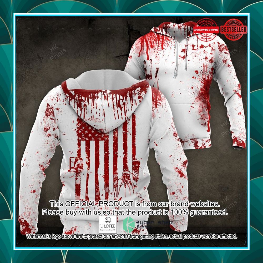 halloween horror american flag blood stains hoodie pants 1 225