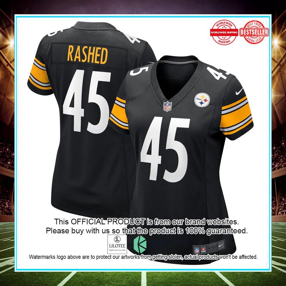 hamilcar rashed jr pittsburgh steelers nike womens game player black football jersey 1 680