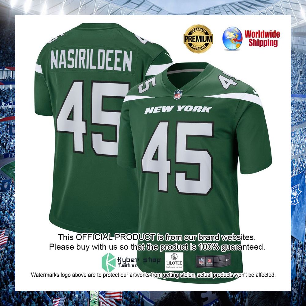 hamsah nasirildeen new york jets nike gotham green football jersey 1 602