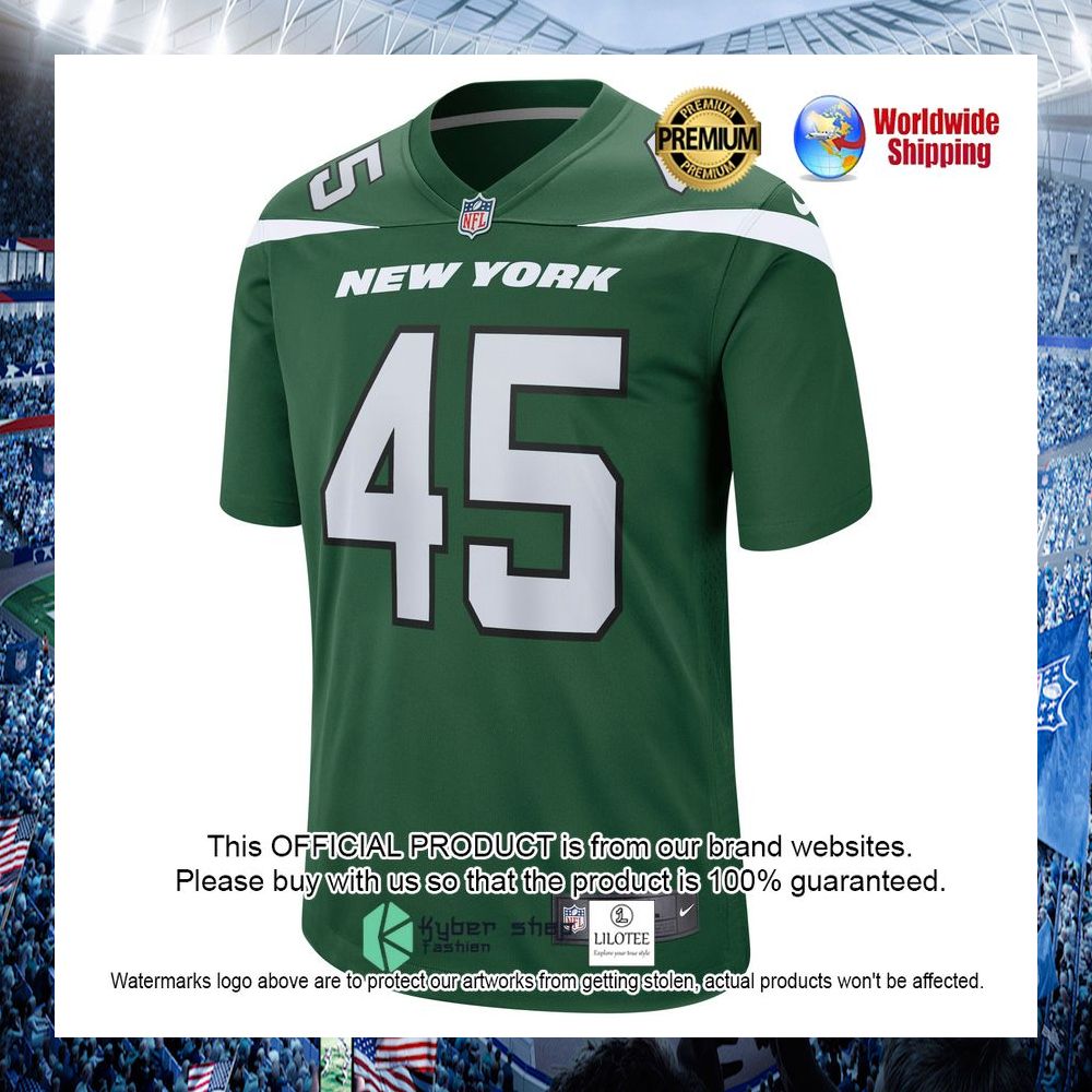 hamsah nasirildeen new york jets nike gotham green football jersey 2 211
