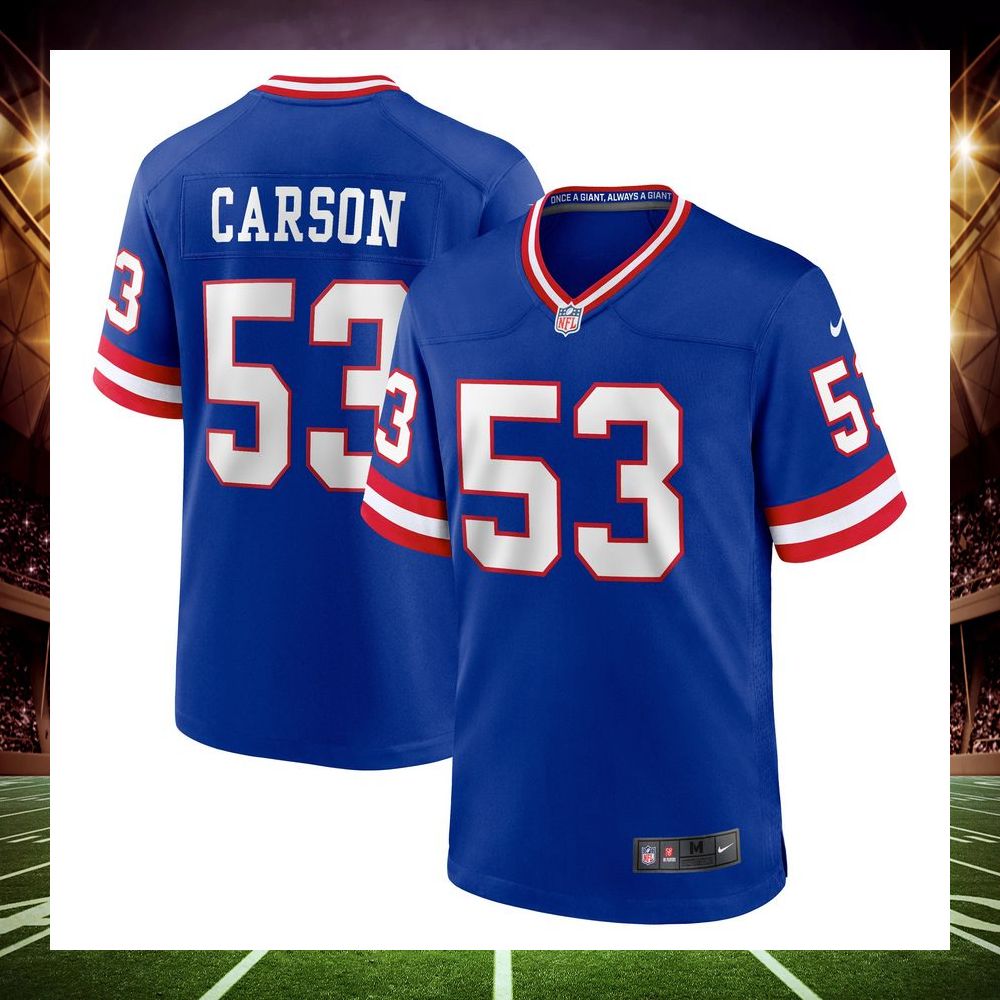 harry carson new york giants classic retired royal football jersey 4 669