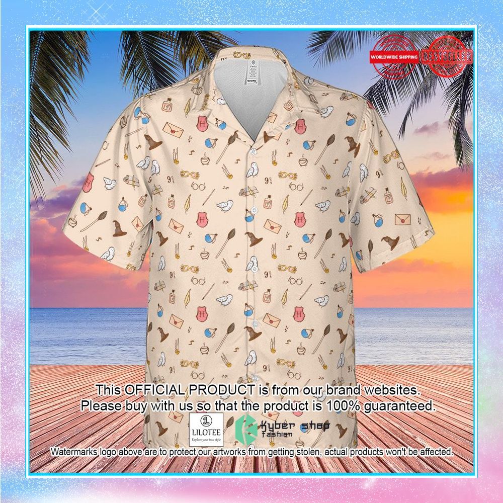 harry potter magic items pattern hawaiian shirt 2 698