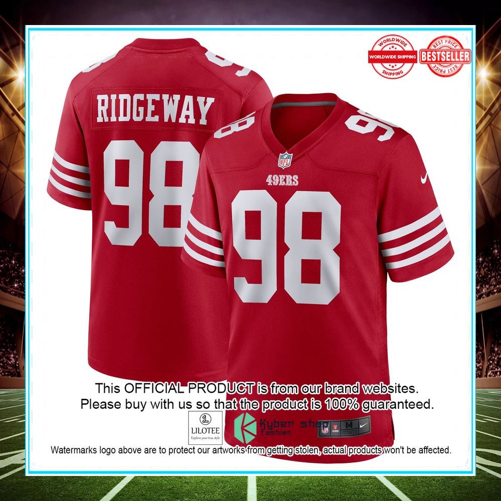 hassan ridgeway san francisco 49ers nike game player scarlet football jersey 1 410