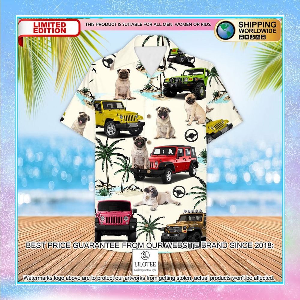 hawaii jeep pug hawaiian shirt 2 139