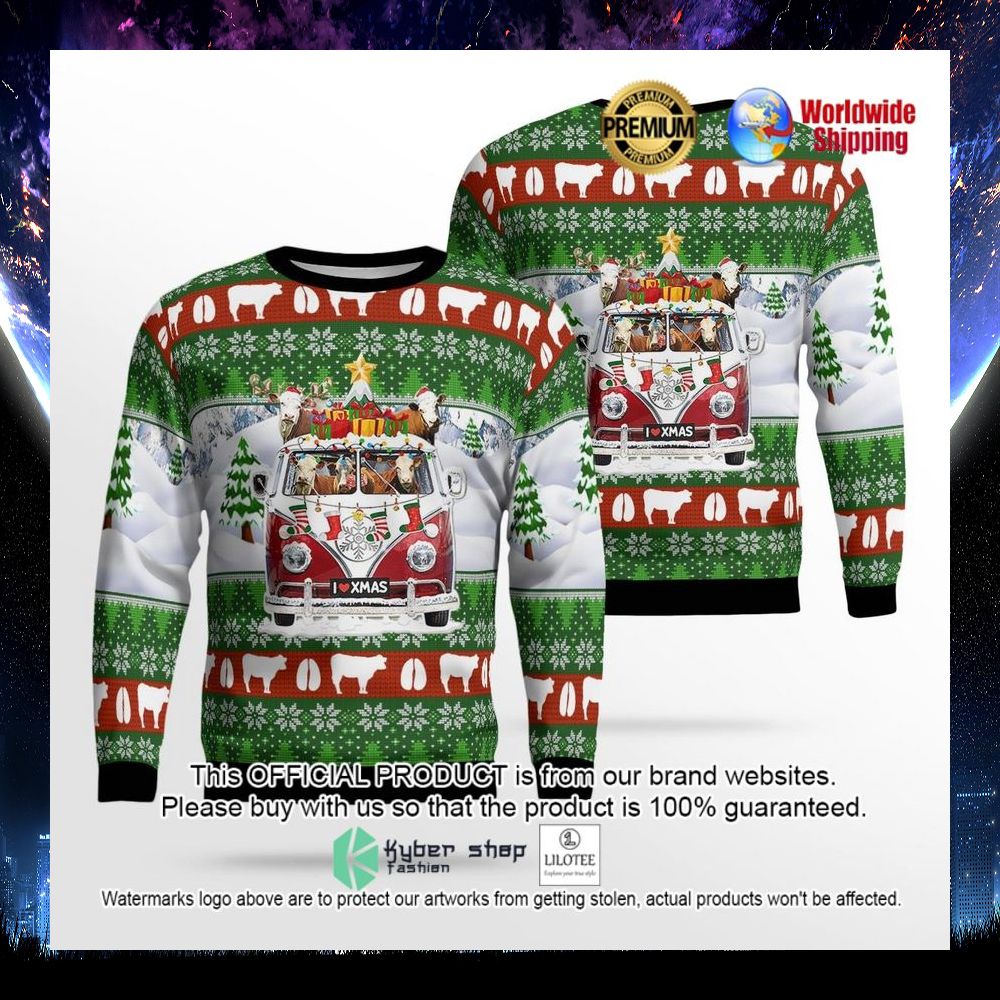 hereford cattle i love x mas ugly sweater 1 272