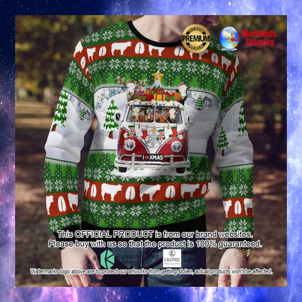 hereford cattle i love x mas ugly sweater 1 400
