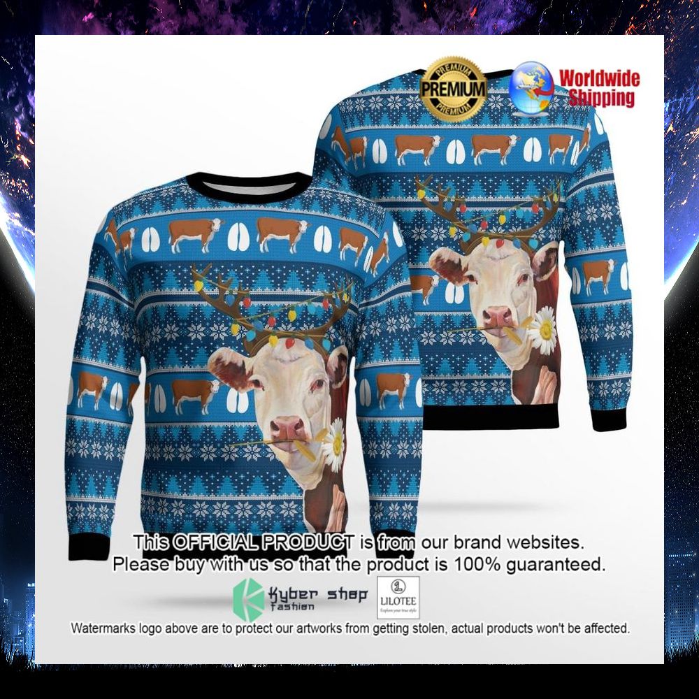 hereford cattle ugly sweater 1 174
