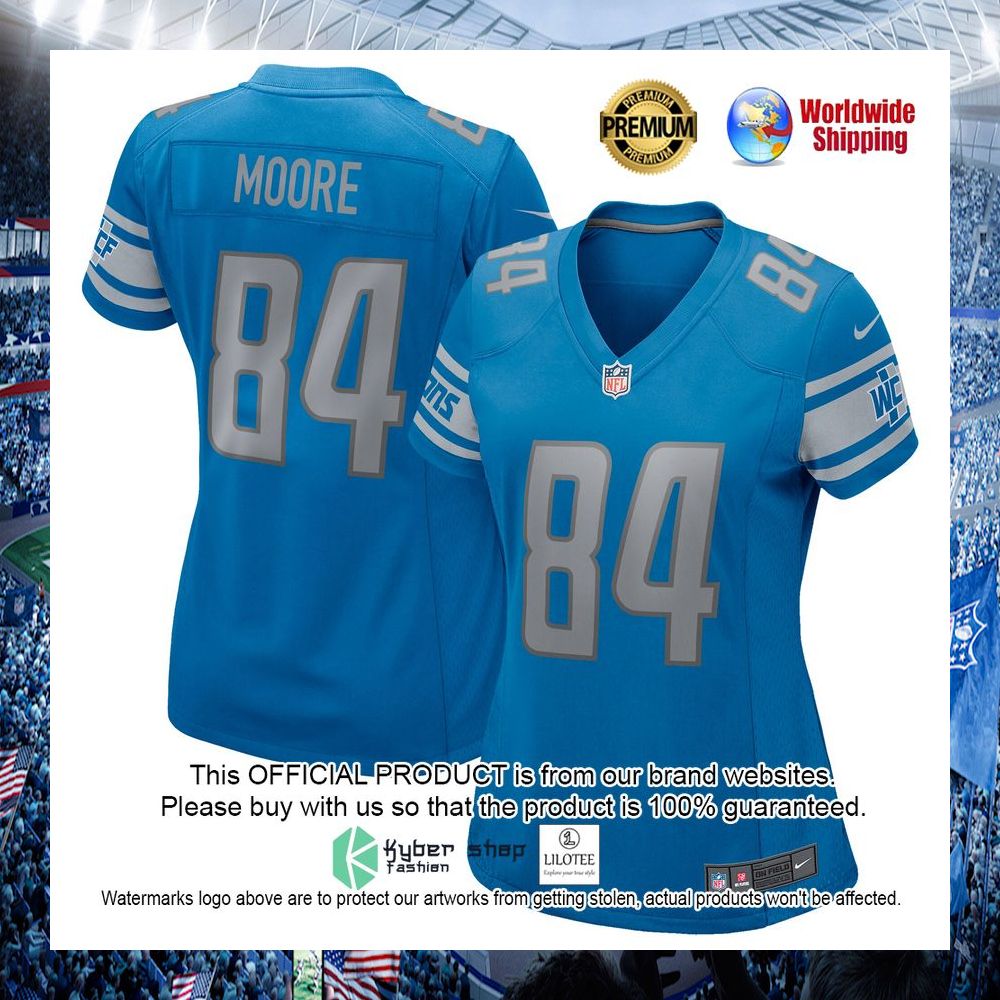 herman moore detroit lions nike womens retired blue football jersey 1 348