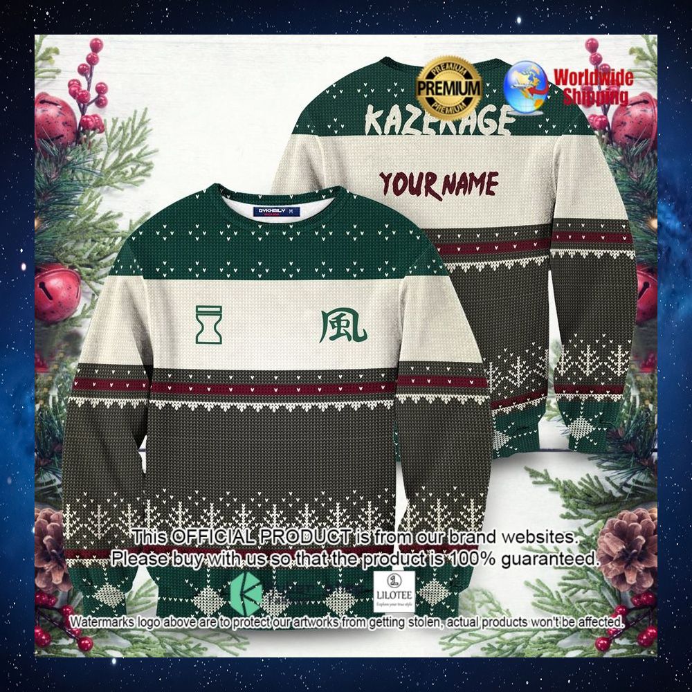 hidden sand kazekage naruto anime personalized christmas sweater 1 301