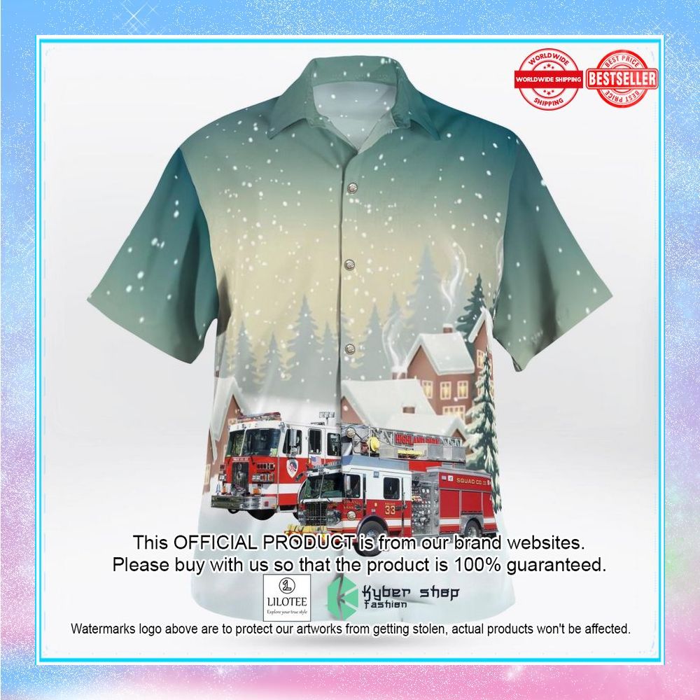 highland park illinois highland park firefighters association christmas hawaiian shirt 2 343