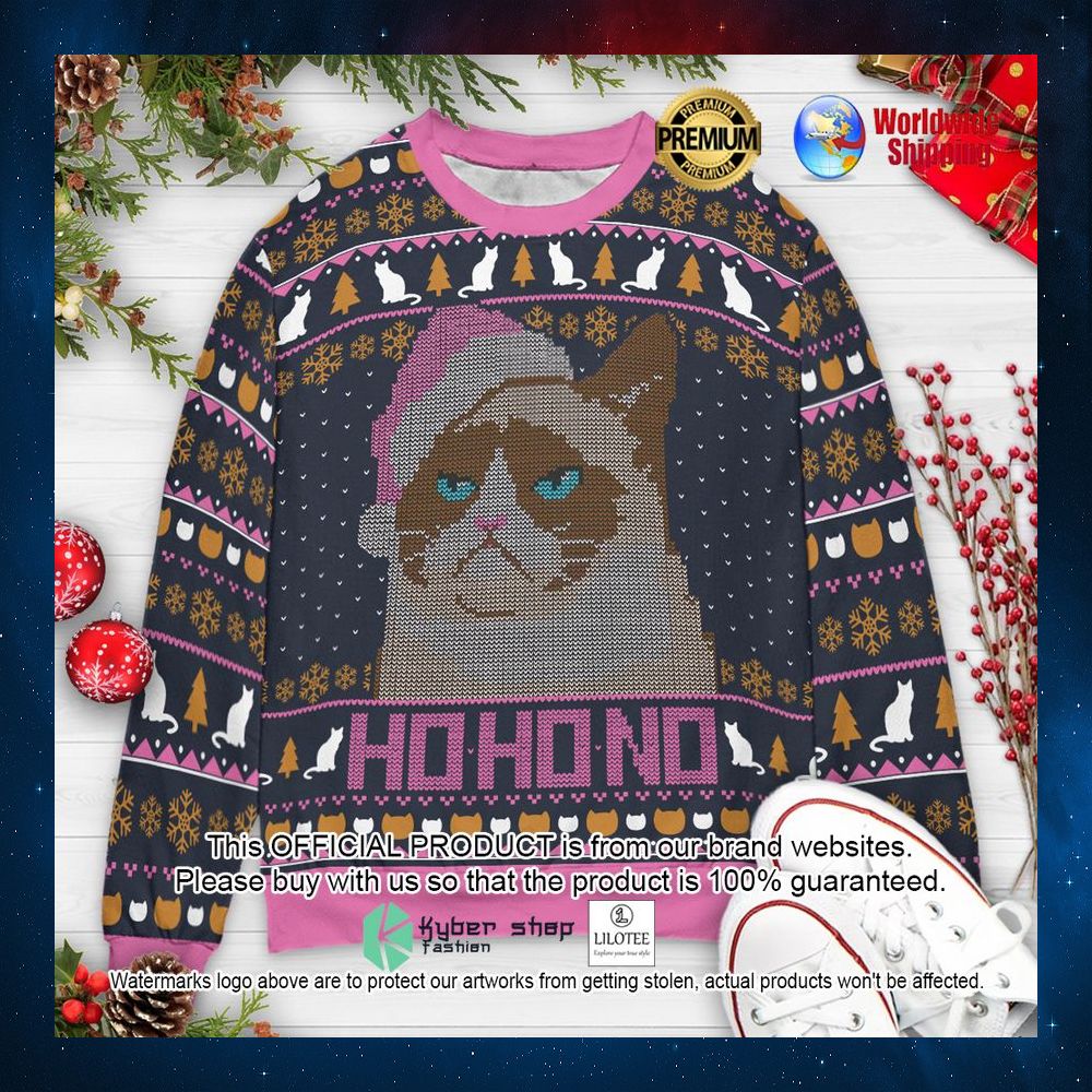 ho ho no grumpy cat christmas sweater 1 313