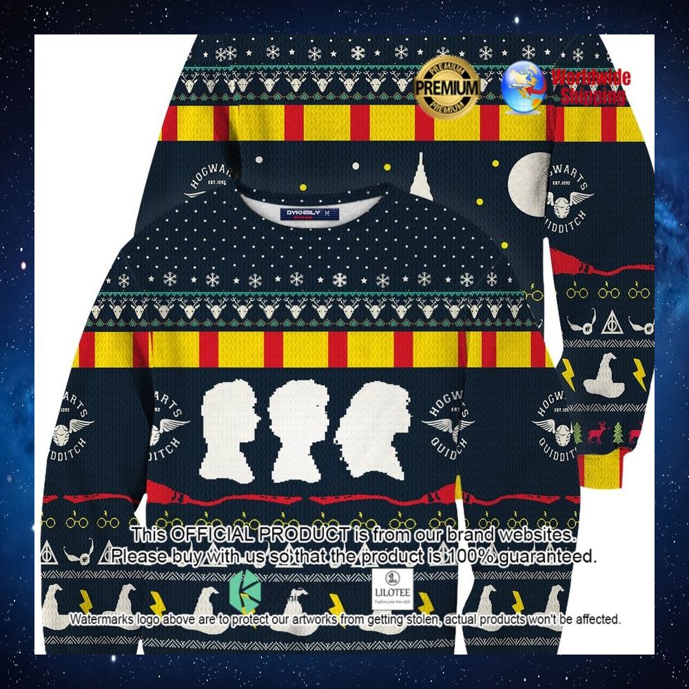 hogwarts quidditch harry potter christmas sweater 1 451