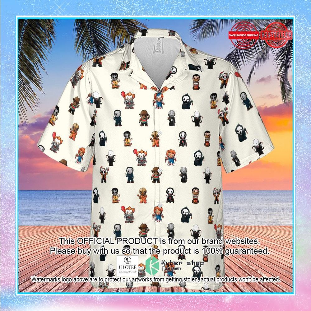 horror movies characters pattern hawaiian shirt 2 821