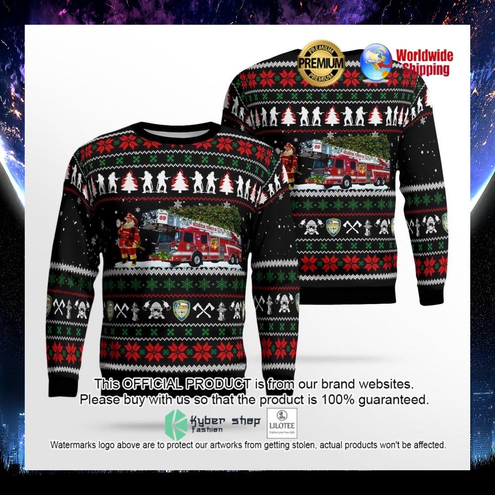 houston fire department ugly sweater 1 733