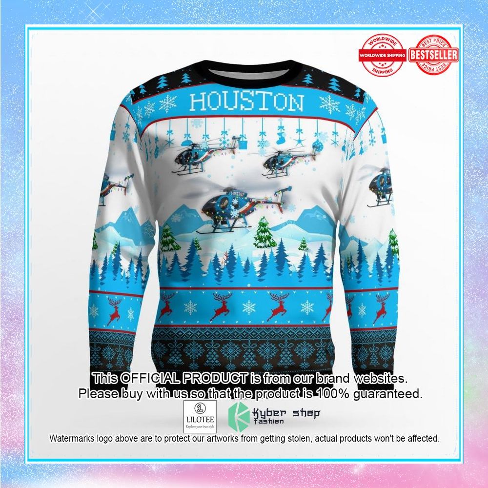 houston police helicopter 78f n5278f christmas sweater 2 678