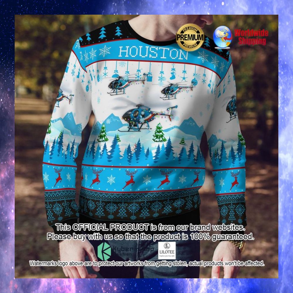 houston police helicopter 78f n5278f ugly sweater 1 894