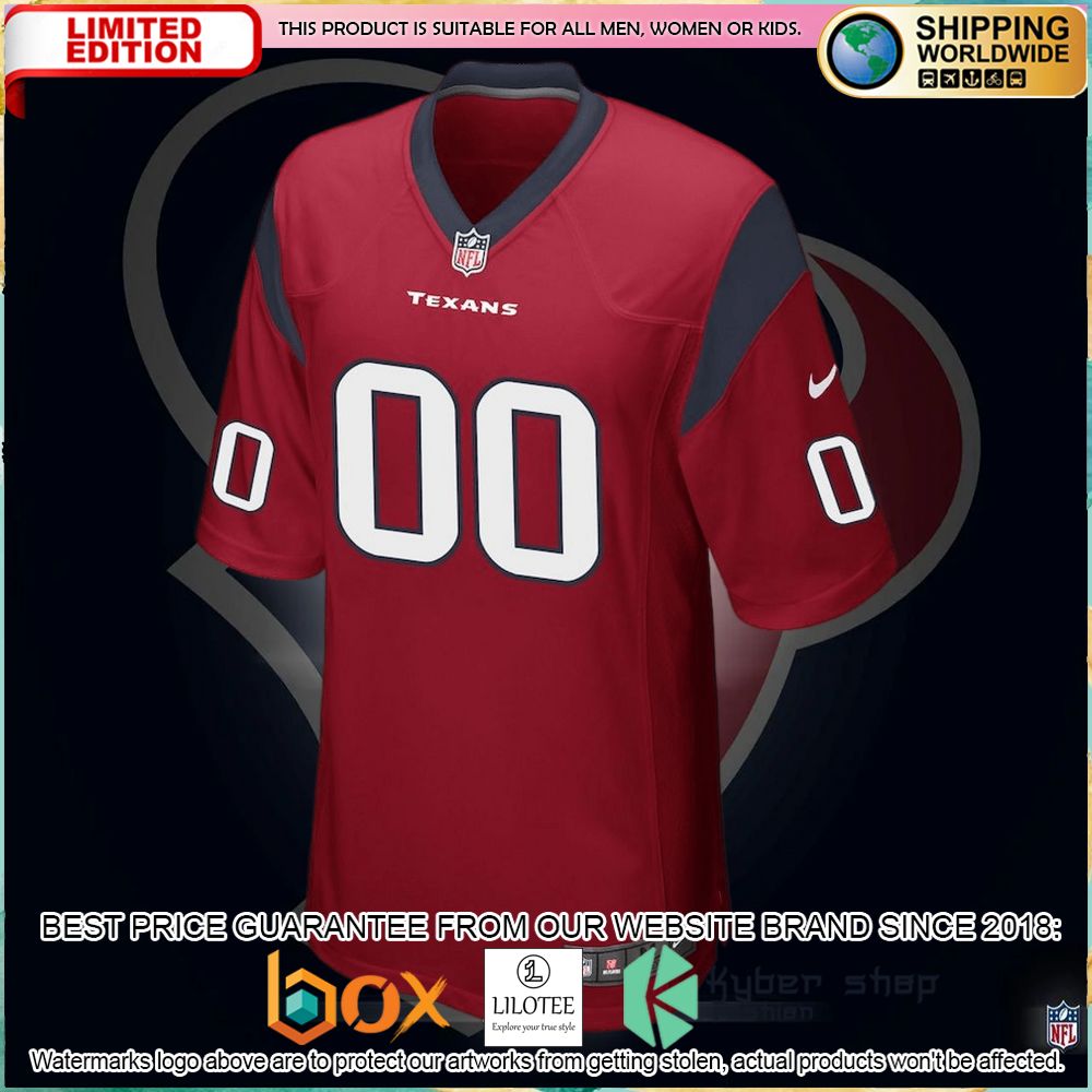 houston texans nike alternate custom red football jersey 2 667
