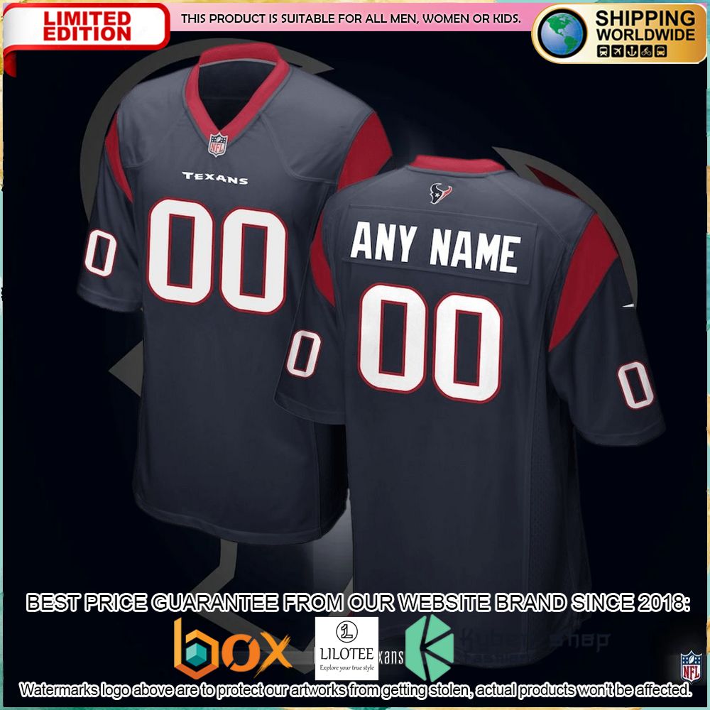 houston texans nike youth custom navy football jersey 1 134