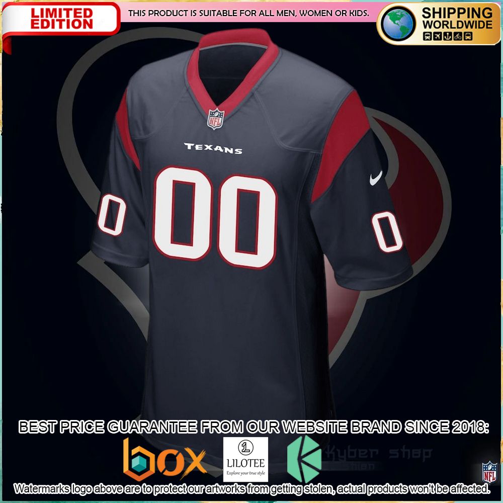 houston texans nike youth custom navy football jersey 2 959