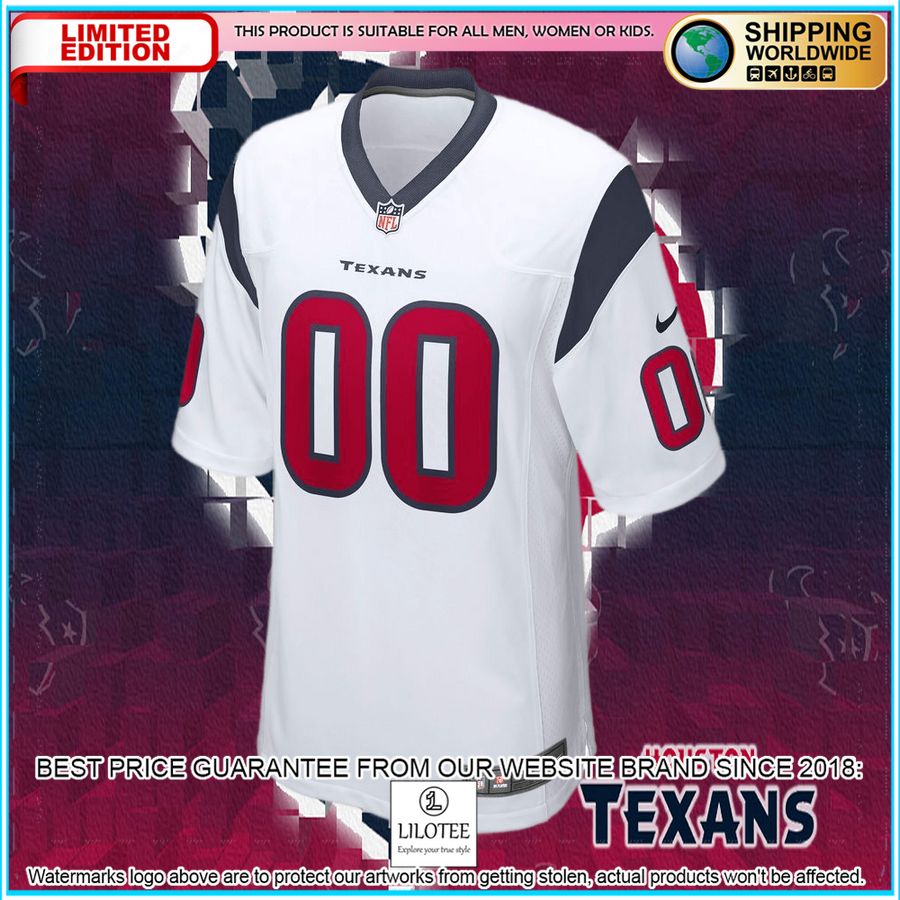houston texans youth custom white football jersey 5 909