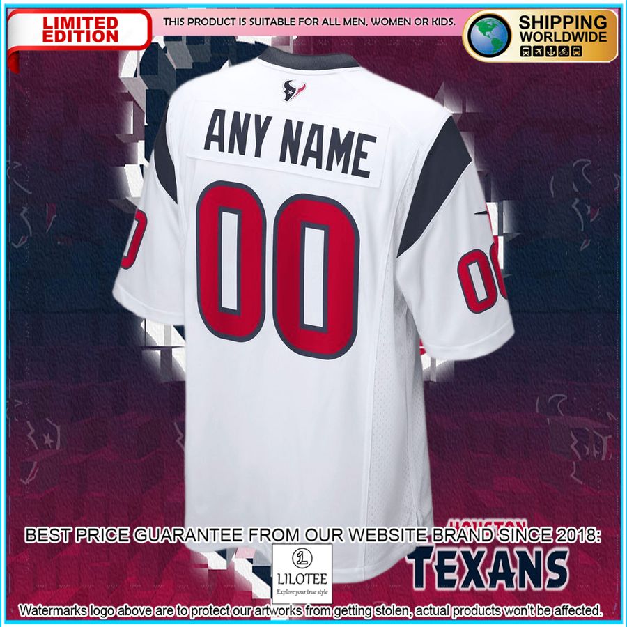houston texans youth custom white football jersey 6 436