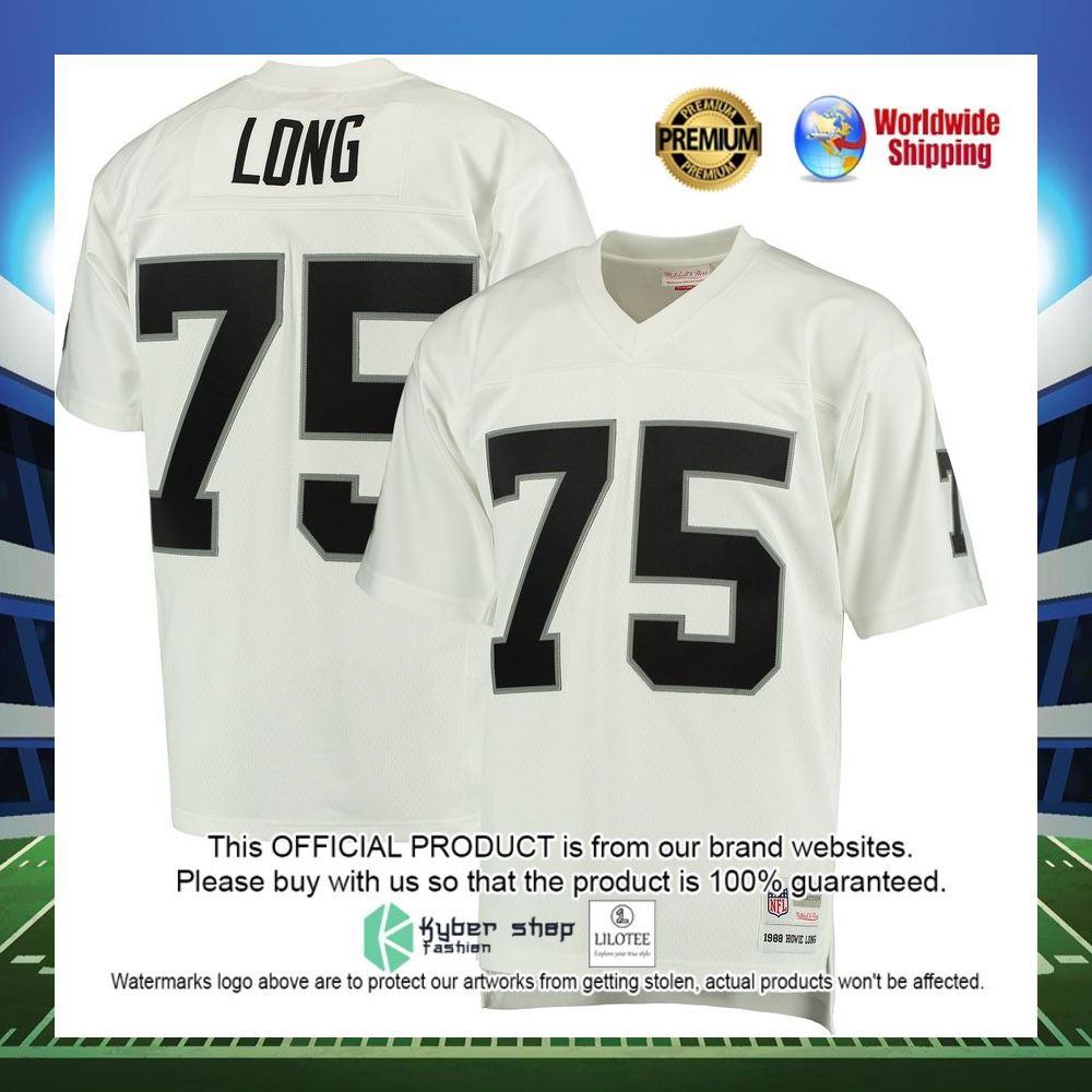 howie long las vegas raiders mitchell ness retired player legacy replica white football jersey 1 713