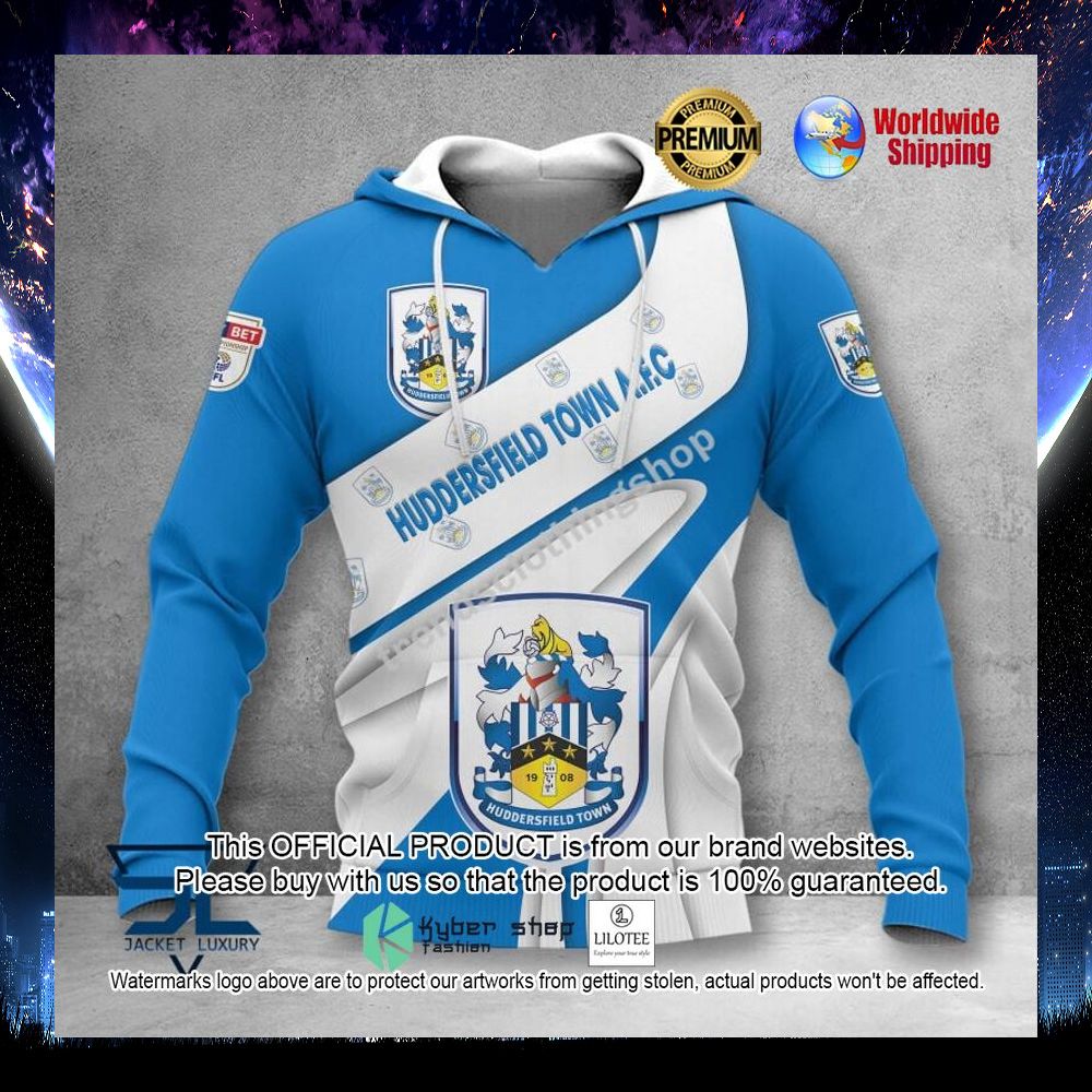 huddersfield town a f c blue white 3d hoodie shirt 1 145