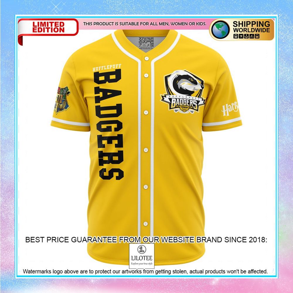 hufflepuff badgers house harry potter baseball jersey 1 497