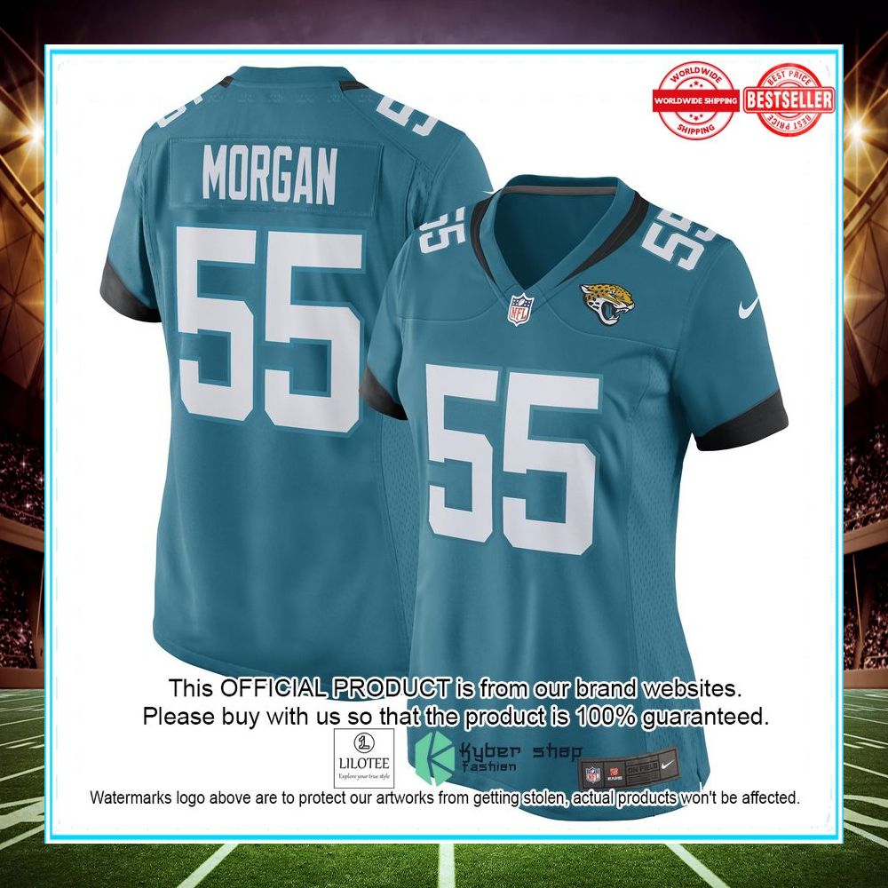 grant morgan jacksonville jaguars nike womens game player teal football jersey 1 988