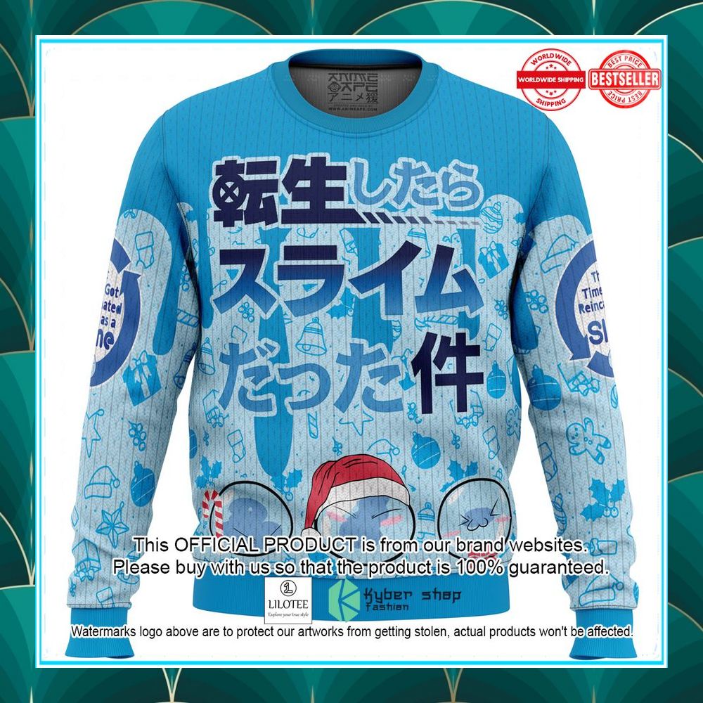i got slimy that time i got reincarnated as a slime christmas sweater 1 494