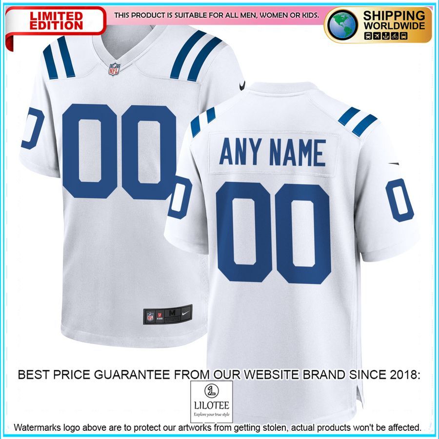 indianapolis colts custom white football jersey 1 485