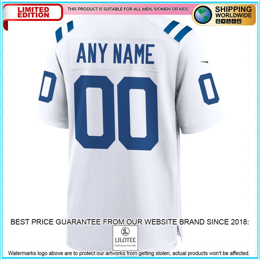 indianapolis colts custom white football jersey 3 523