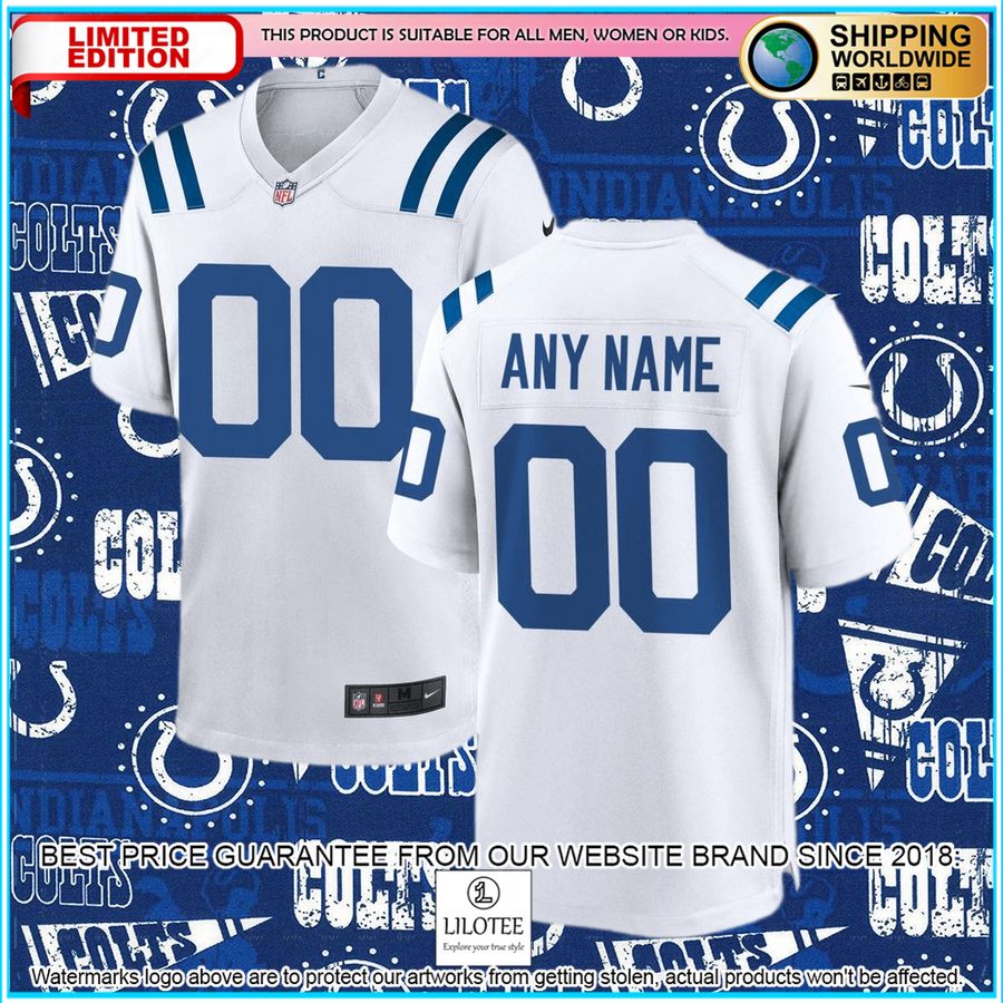 indianapolis colts custom white football jersey 4 938