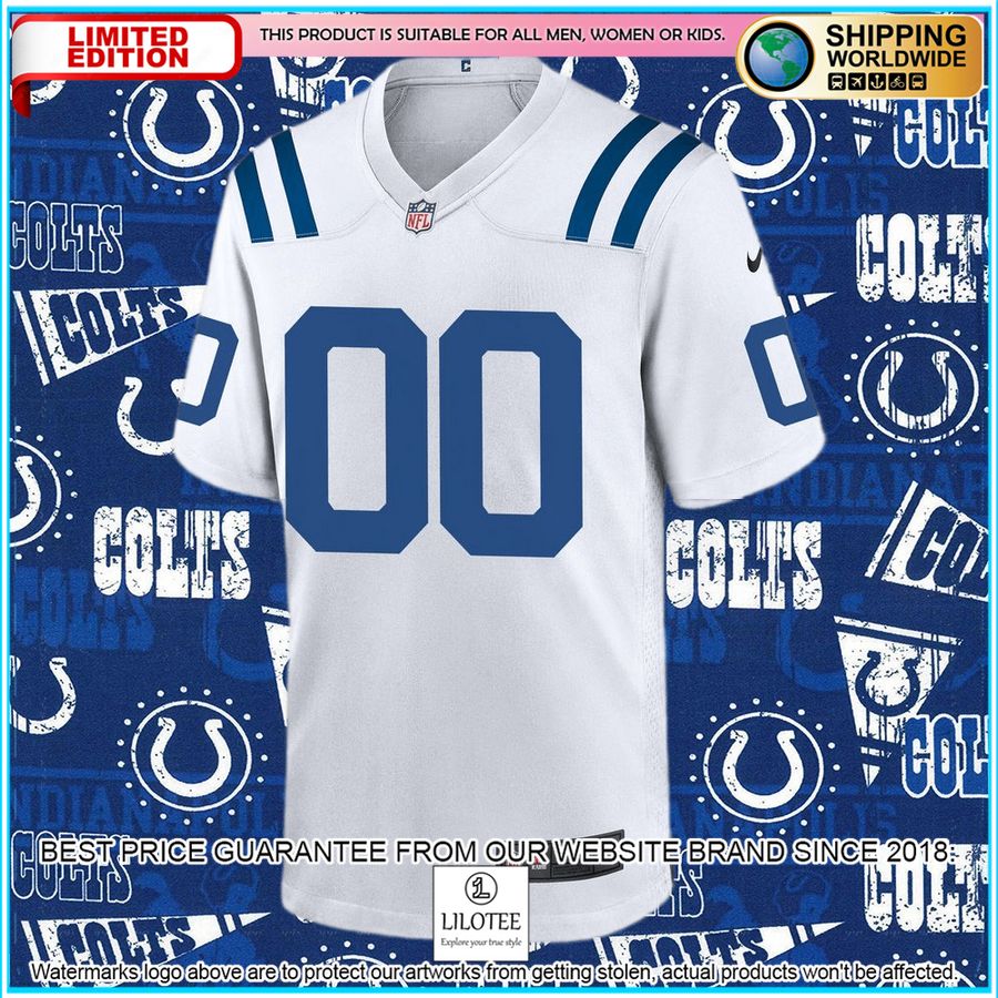 indianapolis colts custom white football jersey 5 876