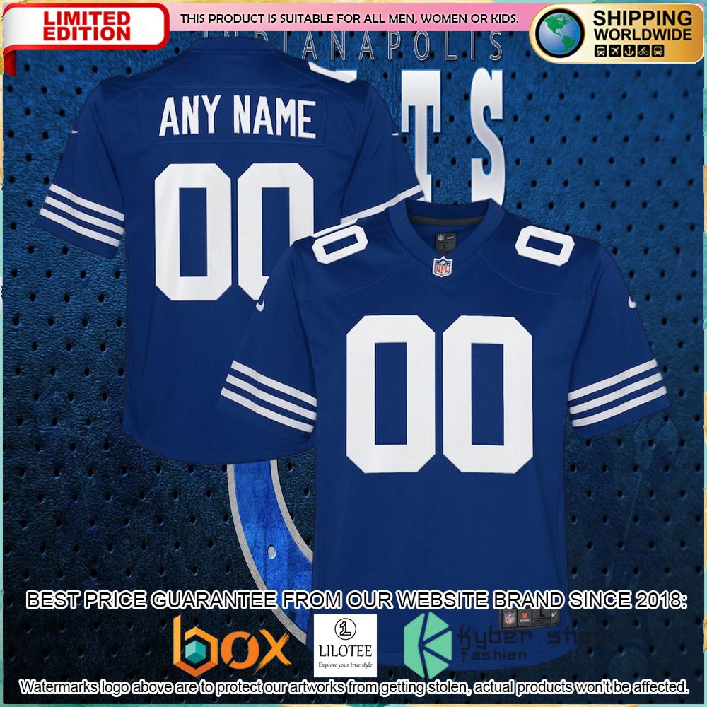 indianapolis colts nike youth alternate custom royal football jersey 1 583