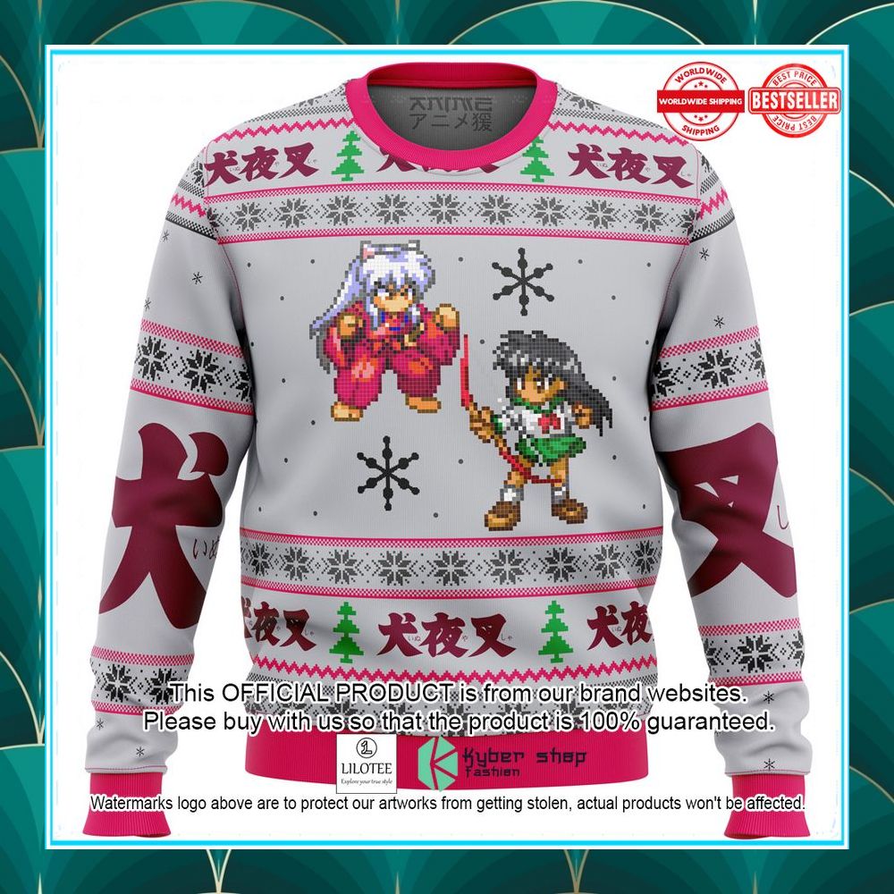 inuyasha and kagome alt ugly christmas sweater 1 33