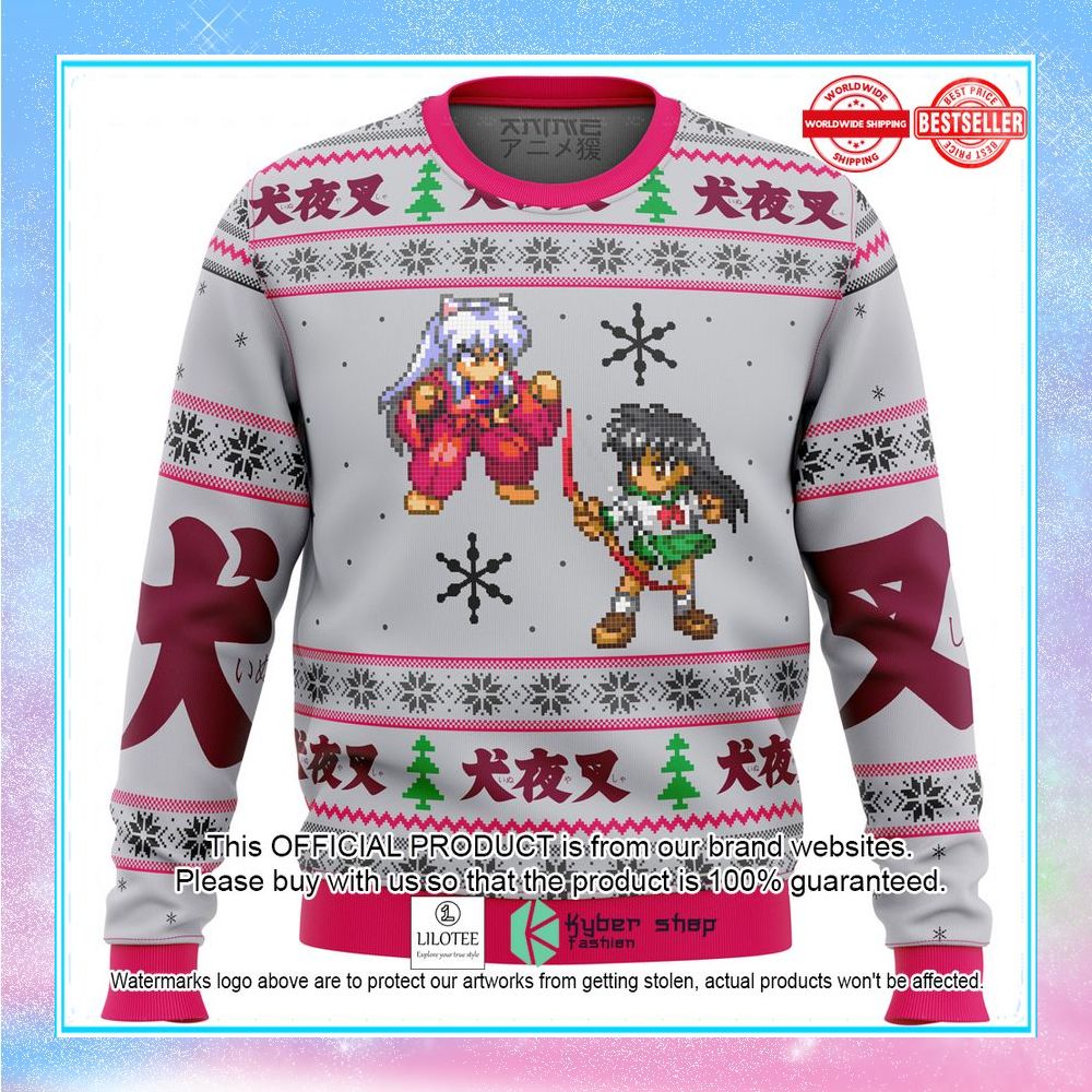 inuyasha and kagome alt ugly christmas sweater 1 45