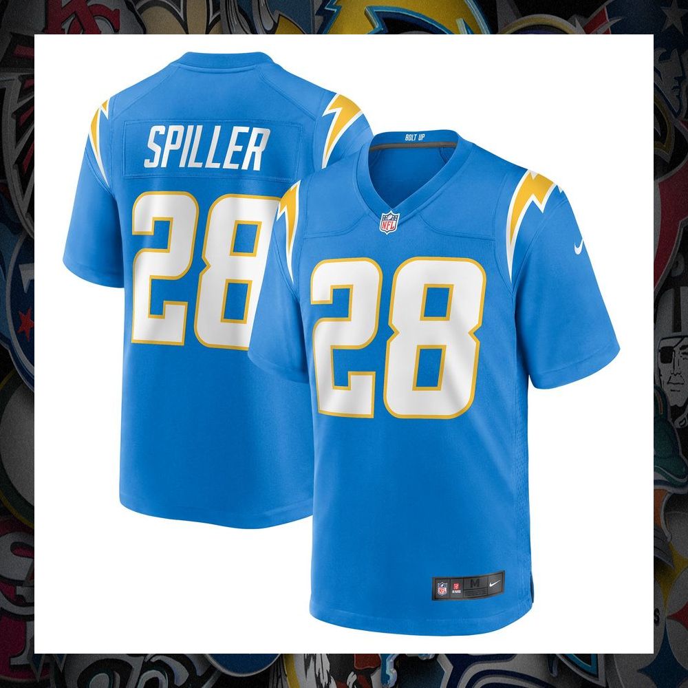 isaiah spiller los angeles chargers powder blue football jersey 1 638