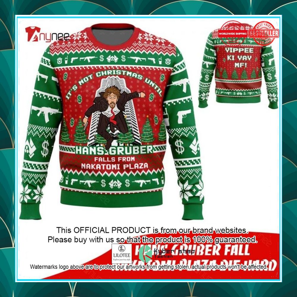 its not christmas until hans gruber fall from nakatomi plaza ugly christmas sweater 1 238
