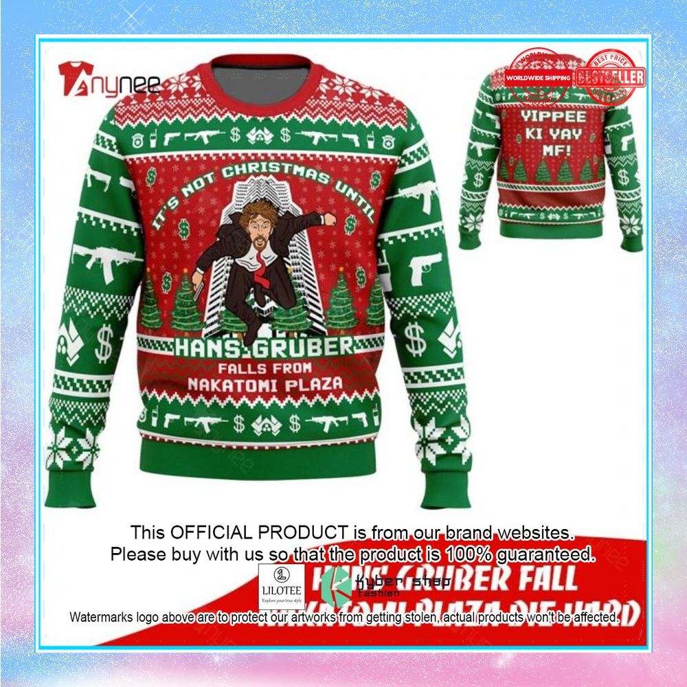 its not christmas until hans gruber fall from nakatomi plaza ugly christmas sweater 1 594