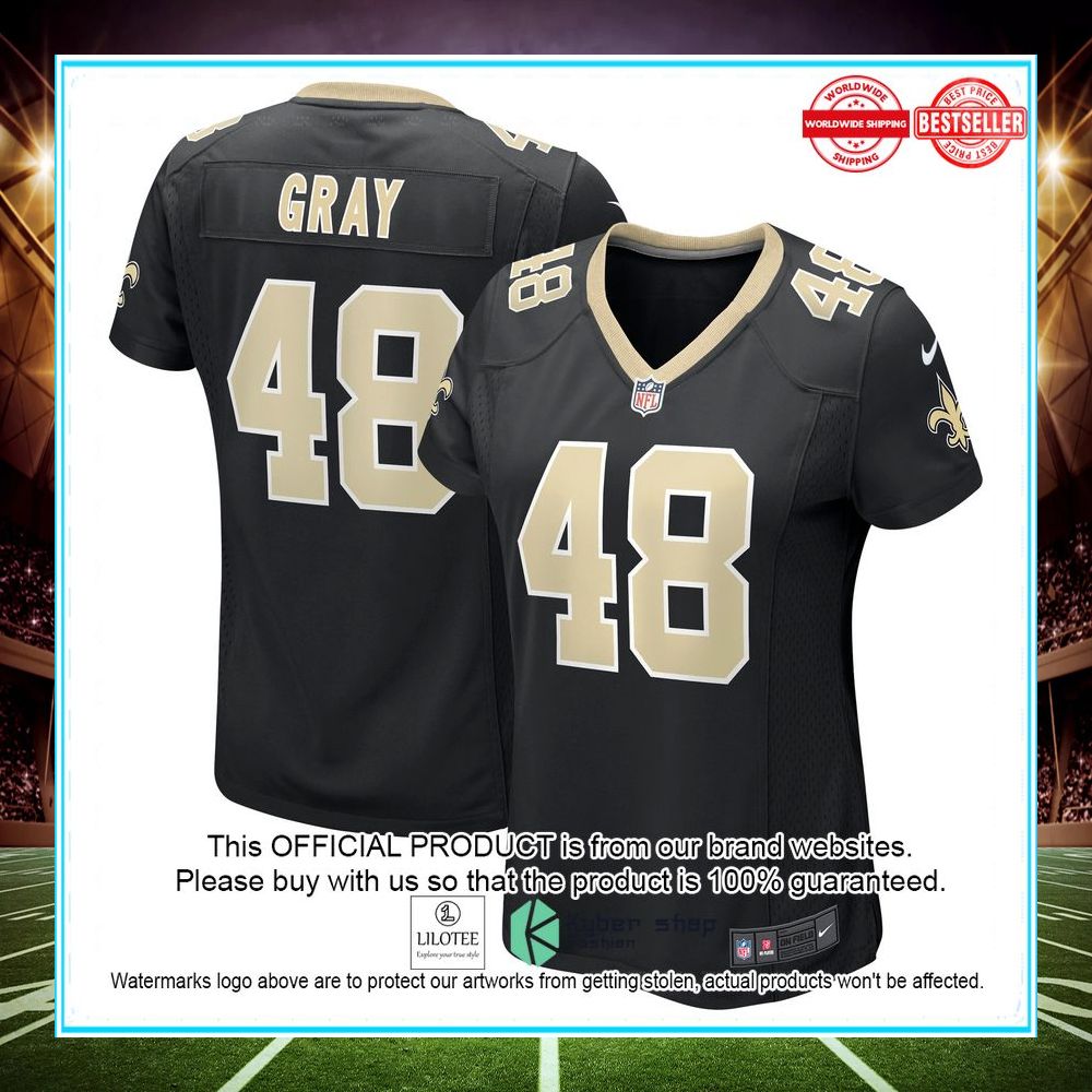 j t gray new orleans saints black football jersey 1 827