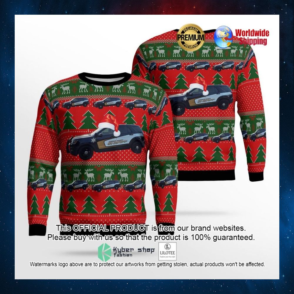 jackson michigan jackson county office of the sheriff santa hat sweater 1 805