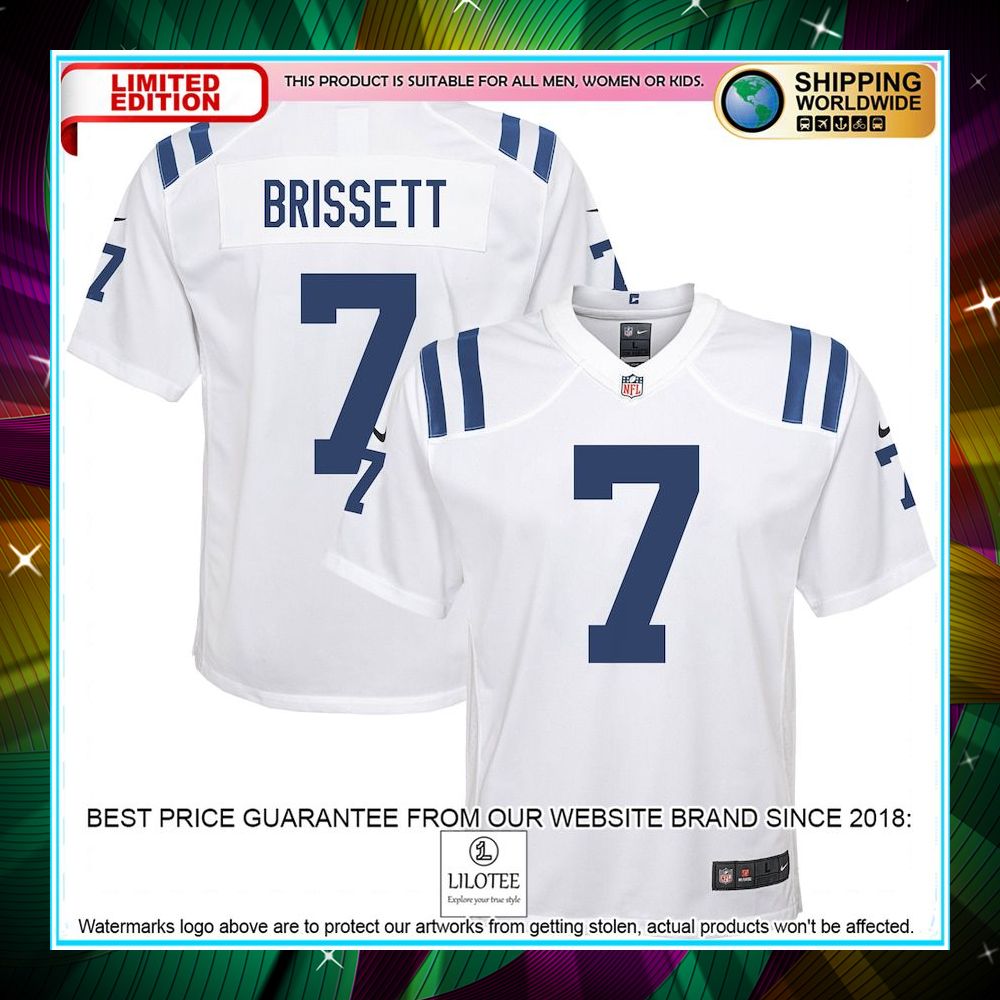 jacoby brissett indianapolis colts youth white football jersey 1 546